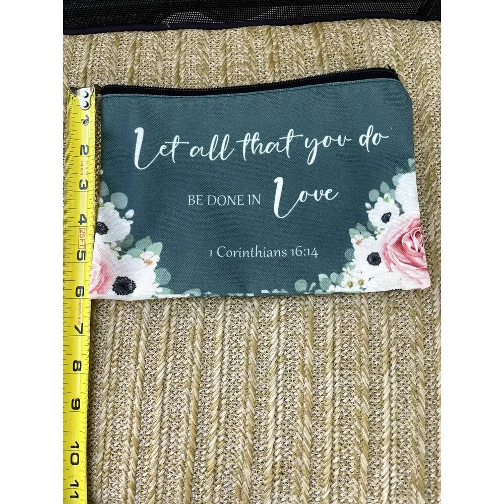 Cosmetic Zipper Bag with Bible Verse 1 Corinthians 16:14